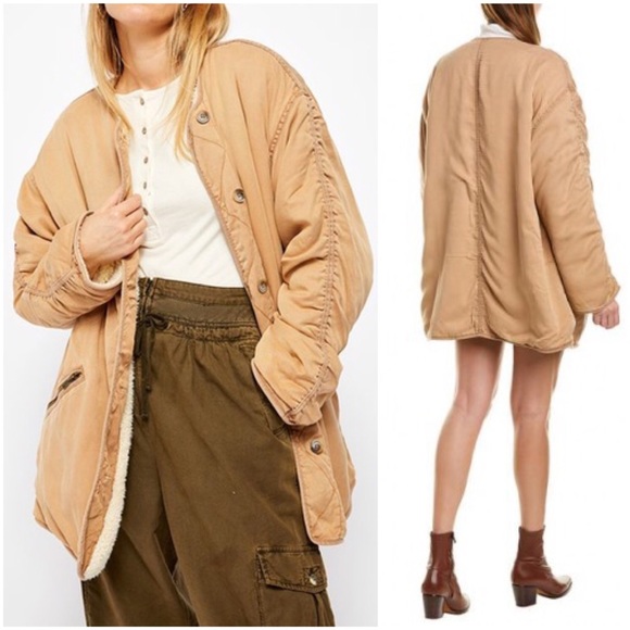 FREE PEOPLE Ivy Jacket Reversible Sherpa Coat M - Picture 5 of 8